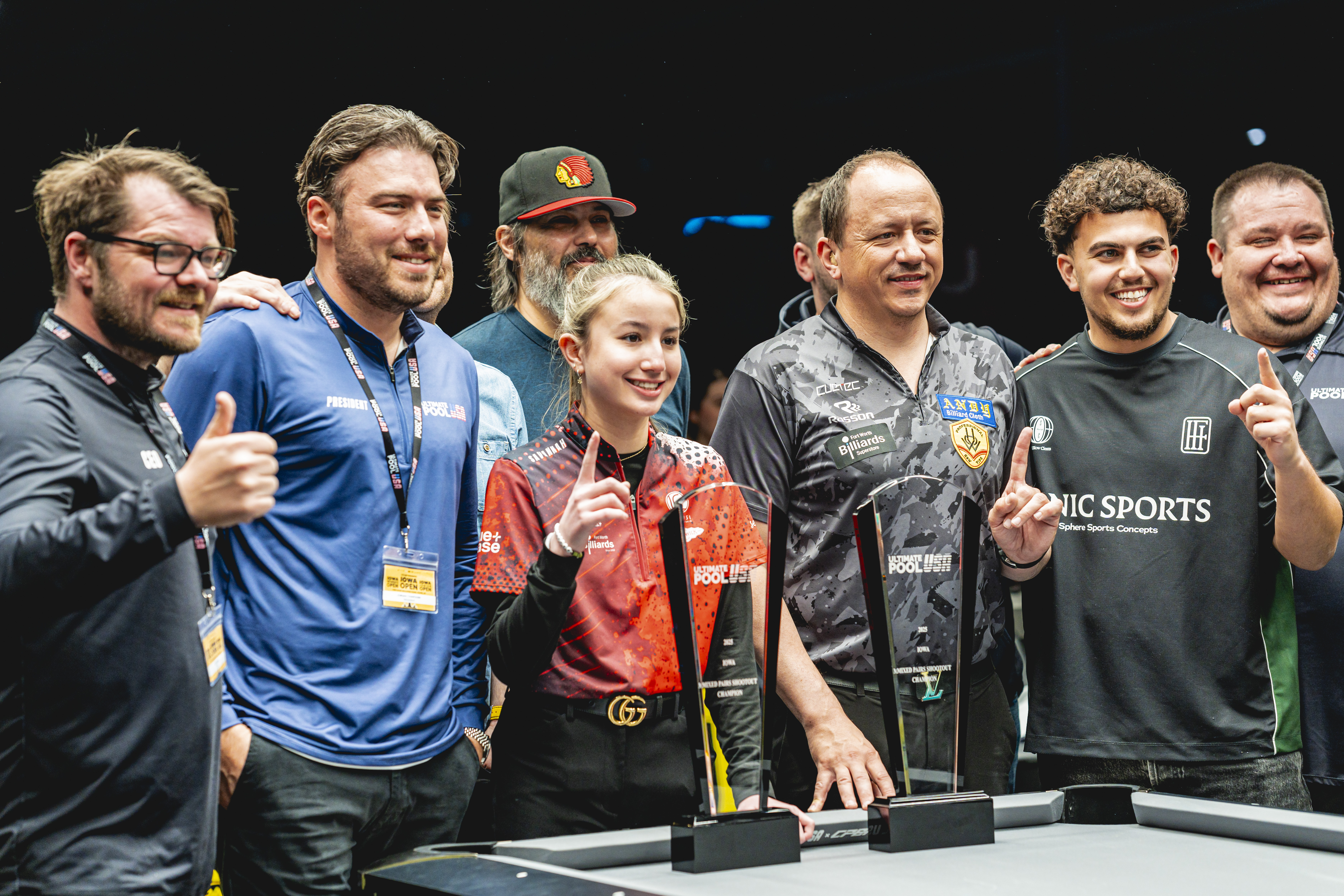 Group photo with trophies at Iowa Open